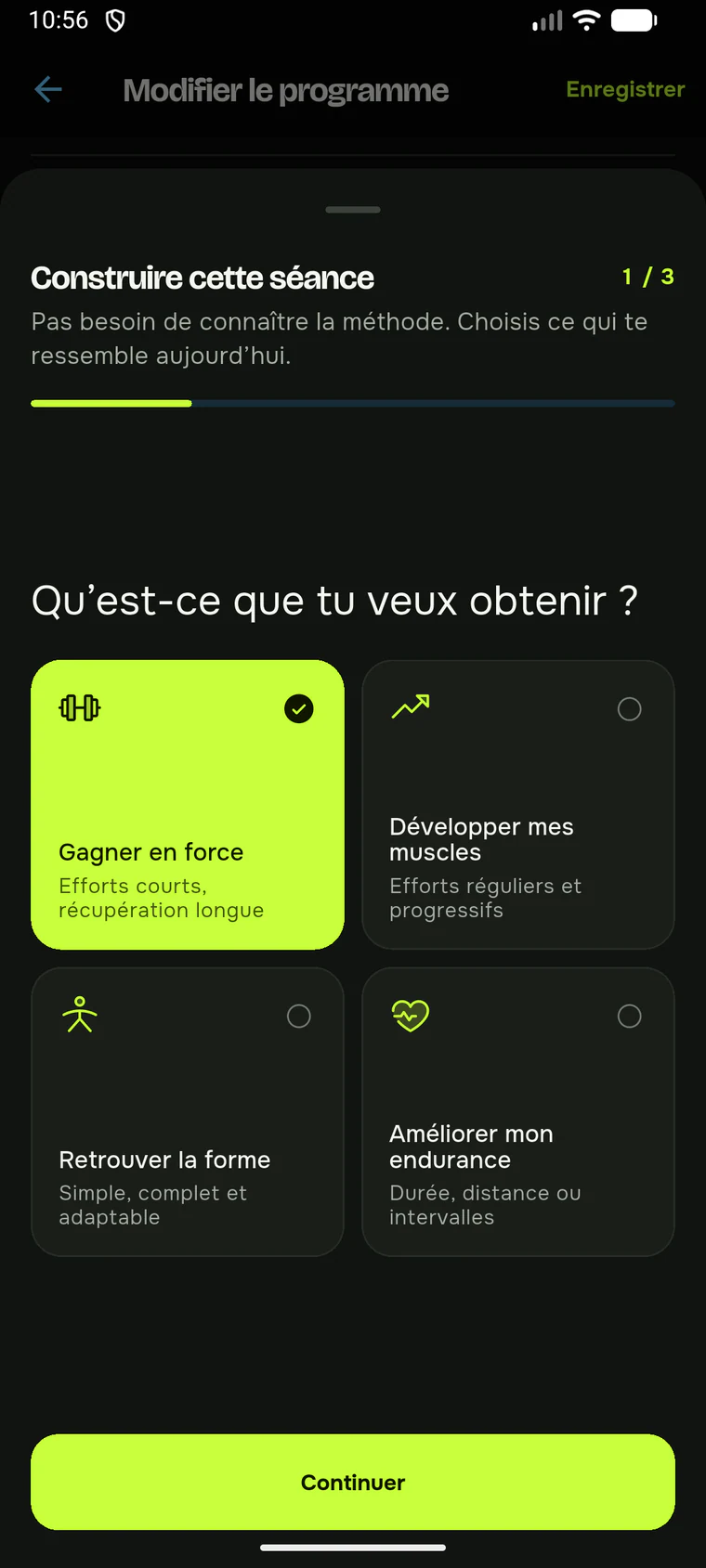 Constructeur guidé Force avec choix d’objectif