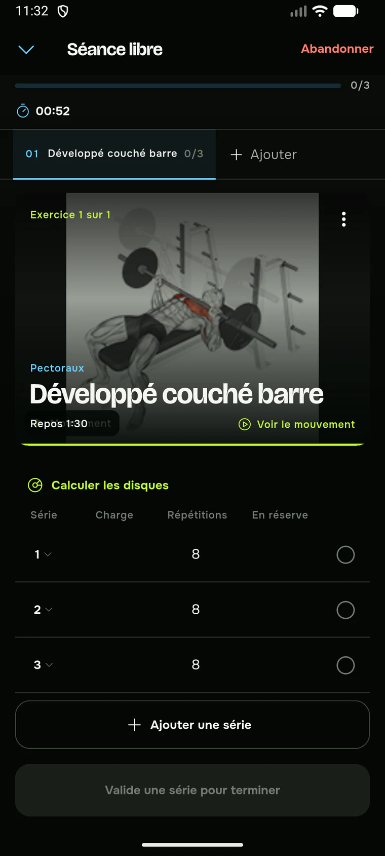 Cockpit de séance Force pour le développé couché
